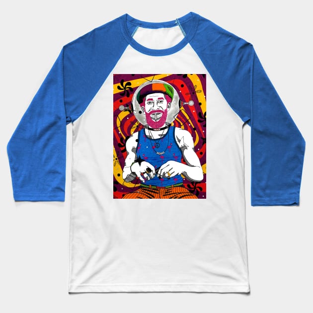 Lee Scratch Perry Baseball T-Shirt by mijumiART